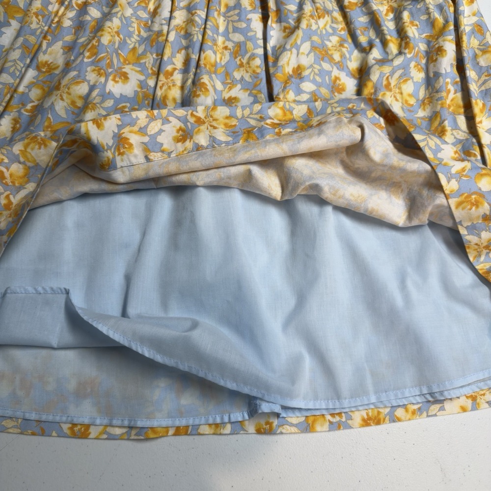 Tuckernuck Hyacinth House Blue and Orange Floral Puff Sleeve Pauline Midi Dress - Picture 9 of 16
